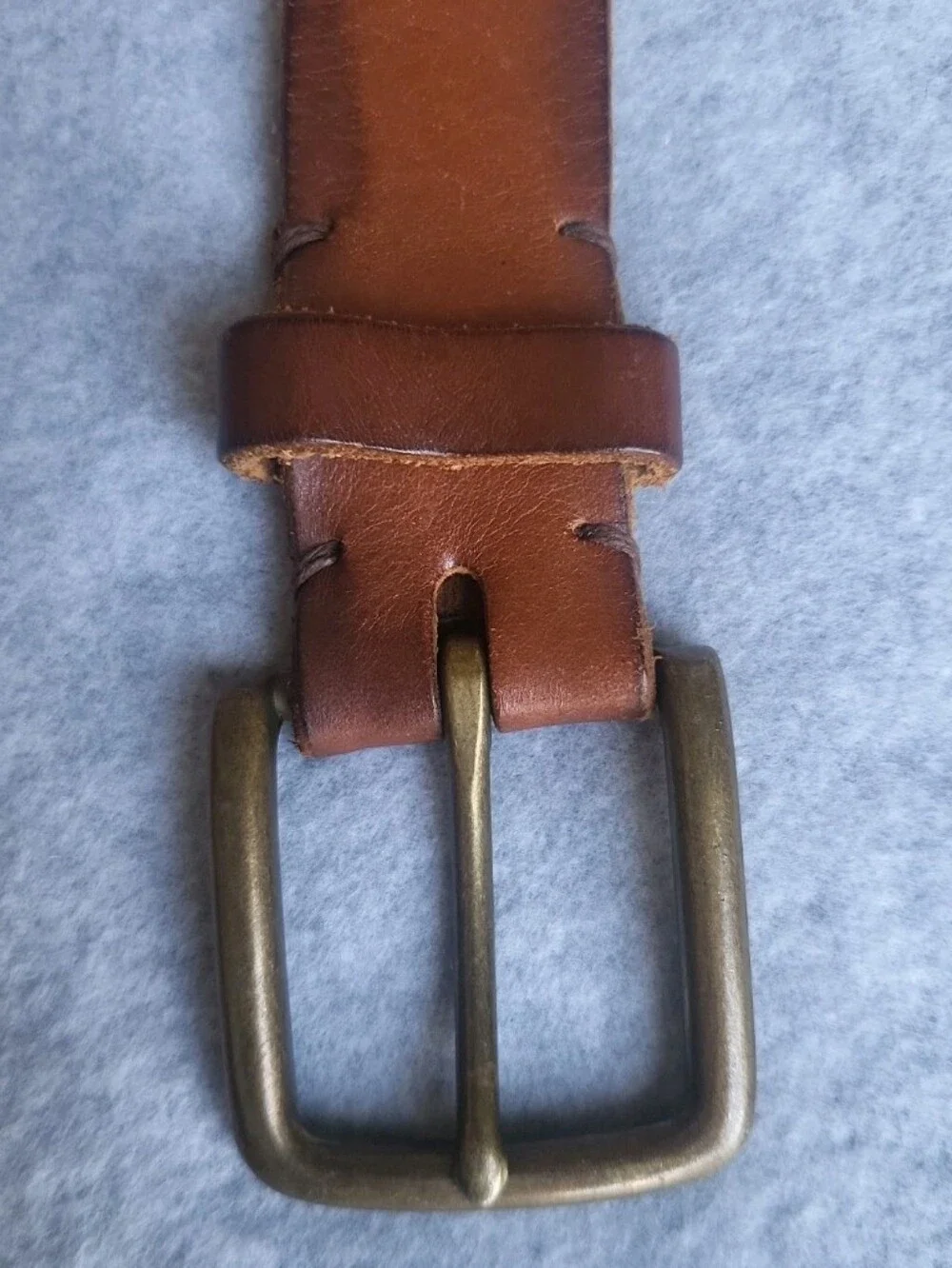 Vintage Brooks Brothers Work Belt Mens 40 Brown Leather Brass Buckle USA Made